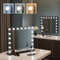 BRILAGI - LED-himmennettävä meikkipeili HOLLYWOOD LED/15W/230V CCT + 2x USB 60x50 cm musta