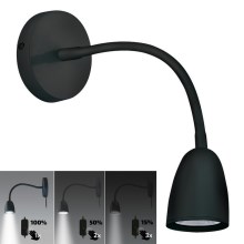 Brilagi - LED Himmennettävä pieni seinävalaisin LED/4W/230V musta