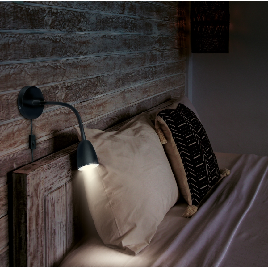 Brilagi - LED Himmennettävä pieni seinävalaisin LED/4W/230V musta