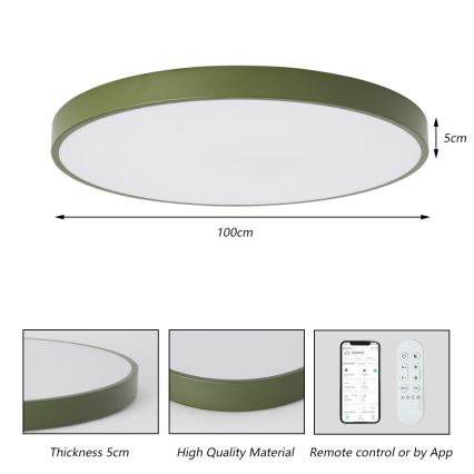 Brilagi - himmennettävä LED-valaisin POOL SMART LED/128W/230V halkaisija 100 cm Wi-Fi Tuya + kauko-ohjain vihreä