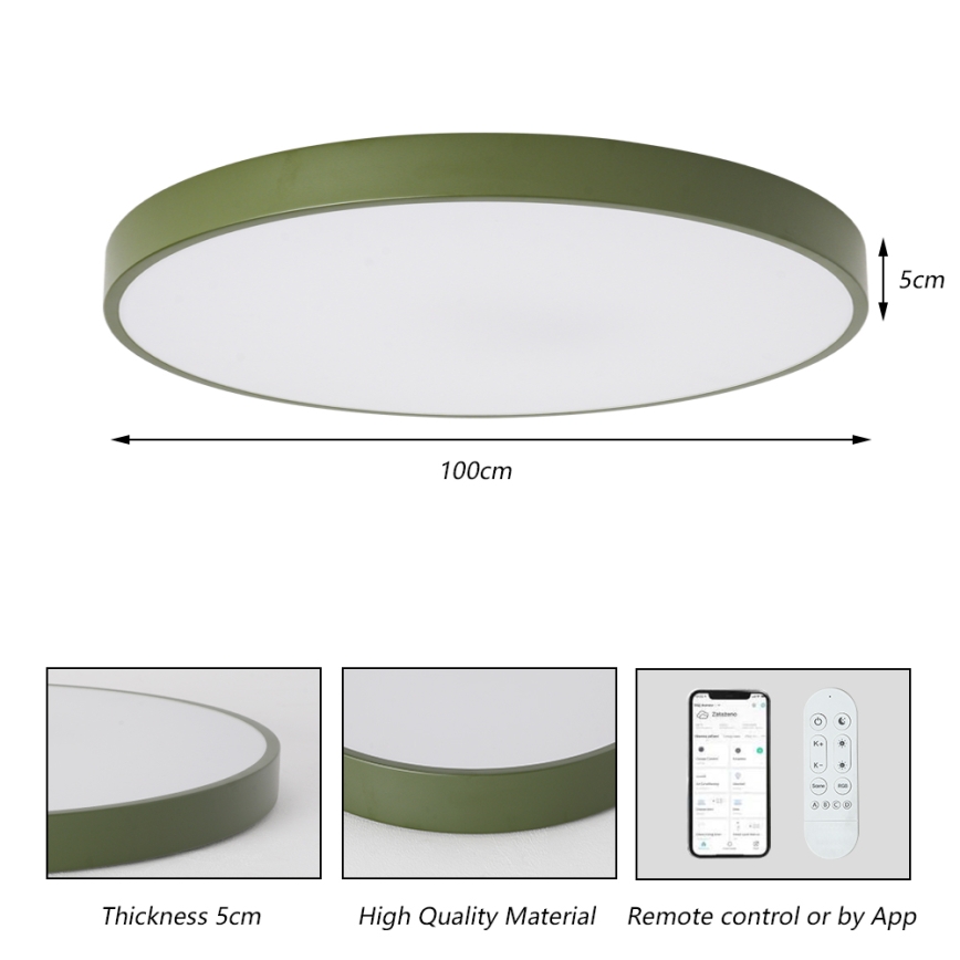 Brilagi - himmennettävä LED-valaisin POOL SMART LED/128W/230V halkaisija 100 cm Wi-Fi Tuya + kauko-ohjain vihreä