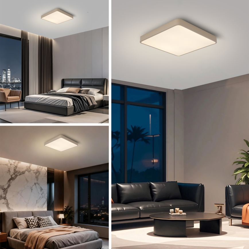 Brilagi - LED-himmennettävä kattovalaisin POOL LED/36W/230V 3000-6000K 40x40 cm beige + kaukosäädin