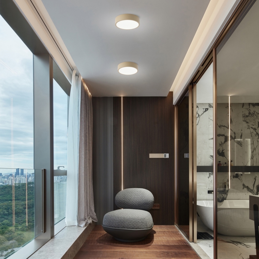 Brilagi - LED himmennettävä kattovalaisin POOL LED/18W/230V 3000-6000K 20 cm beige + kaukosäädin