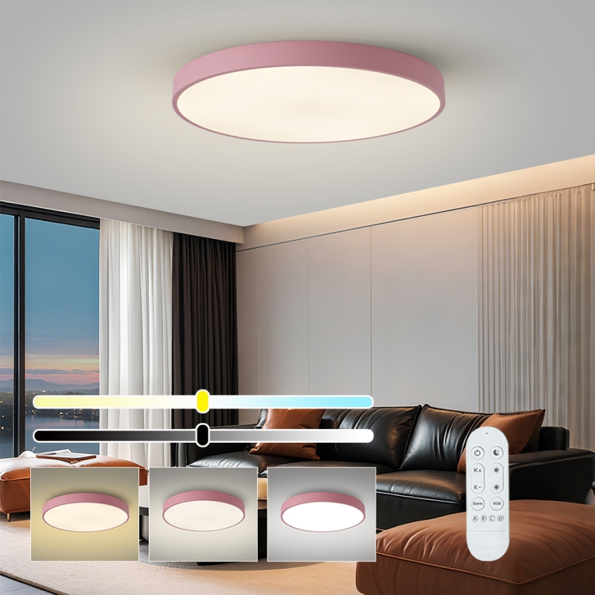 Brilagi - Himmennettävä LED-valaisin POOL SMART LED/100W/230V halkaisija 80 cm 3000-6000K Wi-Fi Tuya + kaukosäädin vaaleanpunainen