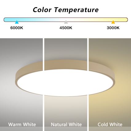 Brilagi - LED Himmennettävä kattovalaisin POOL SMART LED/128W/230V 3000-6000K 100 cm beige Wi-Fi Tuya + kaukosäädin