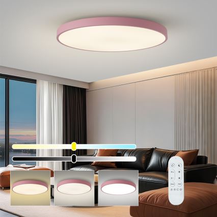 Brilagi - Himmennettävä POOL SMART LED-valaisin 128W/230V halkaisija 100 cm 3000-6000K Wi-Fi Tuya + kaukosäädin pinkki