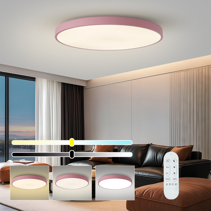 Brilagi - Himmennettävä POOL SMART LED-valaisin 128W/230V halkaisija 100 cm 3000-6000K Wi-Fi Tuya + kaukosäädin pinkki