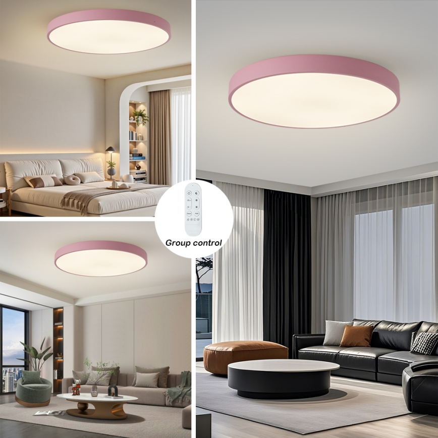 Brilagi - Himmennettävä POOL SMART LED-valaisin 128W/230V halkaisija 100 cm 3000-6000K Wi-Fi Tuya + kaukosäädin pinkki