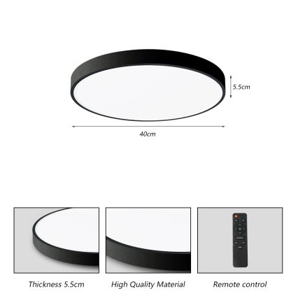 Brilagi - LED himmennettävä kattovalaisin POOL SMART LED/48W/230V 40 cm 3000-6000K Wi-Fi Tuya + kaukosäädin musta