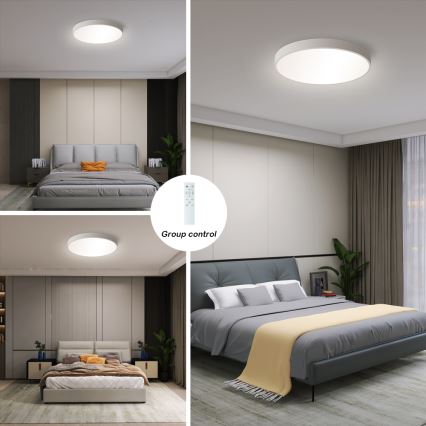 Brilagi - LED himmennettävä kattovalaisin POOL SMART LED/48W/230V 40 cm 3000-6000K Wi-Fi Tuya + kaukosäädin valkoinen