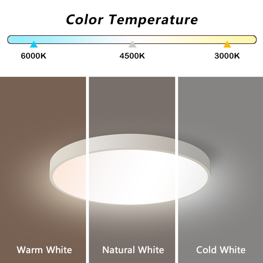 Brilagi - LED himmennettävä kattovalaisin POOL SMART LED/48W/230V 40 cm 3000-6000K Wi-Fi Tuya + kaukosäädin valkoinen