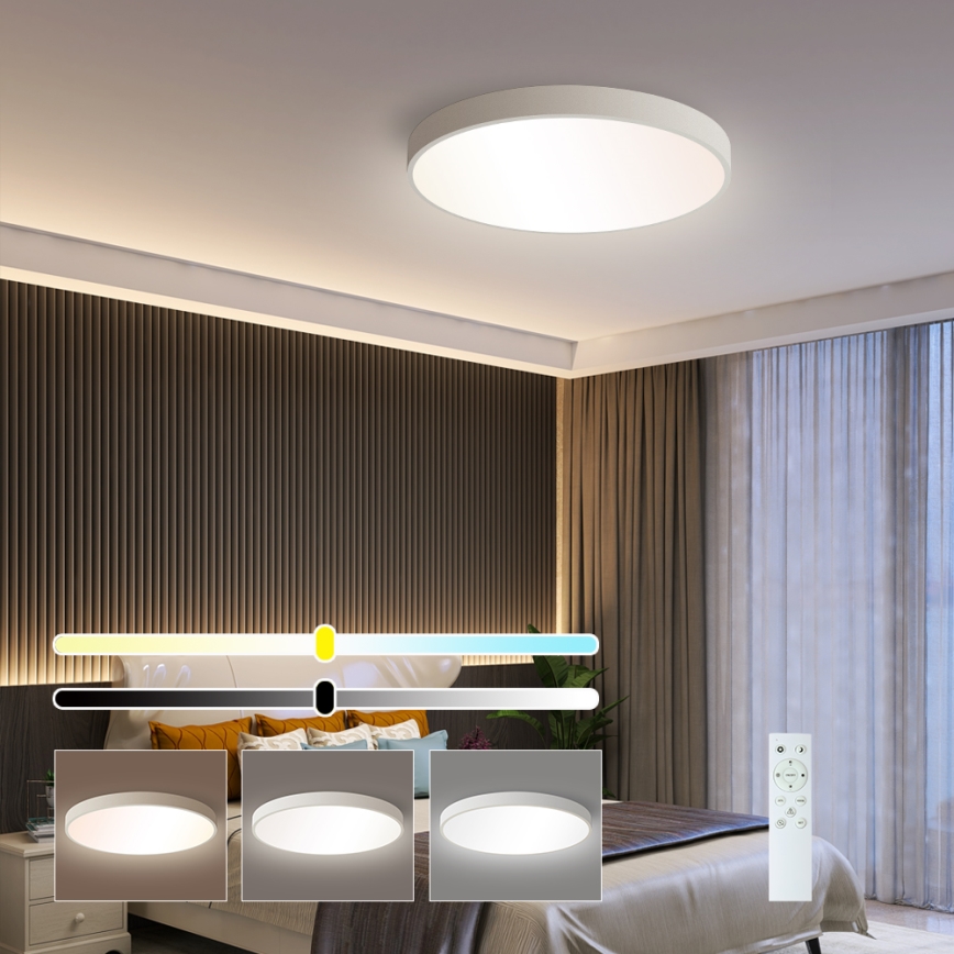 Brilagi - LED himmennettävä kattovalaisin POOL SMART LED/48W/230V 40 cm 3000-6000K Wi-Fi Tuya + kaukosäädin valkoinen