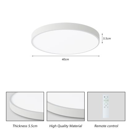 Brilagi - LED himmennettävä kattovalaisin POOL SMART LED/48W/230V 40 cm 3000-6000K Wi-Fi Tuya + kaukosäädin valkoinen