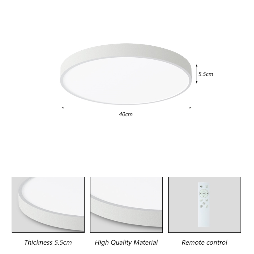 Brilagi - LED himmennettävä kattovalaisin POOL SMART LED/48W/230V 40 cm 3000-6000K Wi-Fi Tuya + kaukosäädin valkoinen