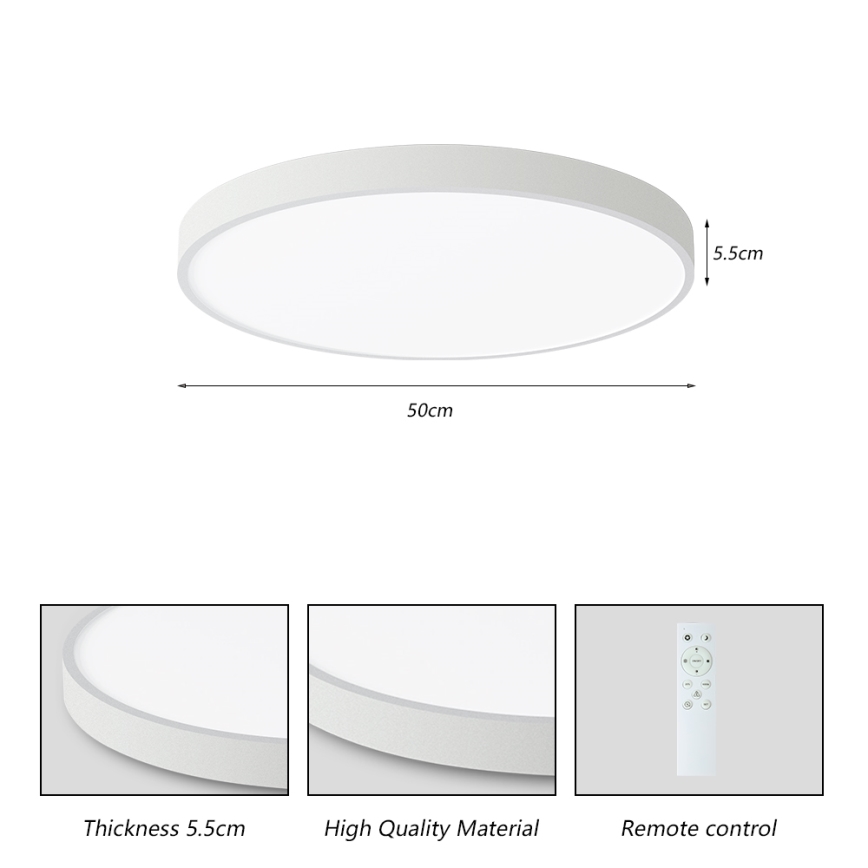 Brilagi - LED himmennettävä kattovalaisin POOL SMART LED/60W/230V 50 cm 3000-6000K Wi-Fi Tuya + kaukosäädin valkoinen
