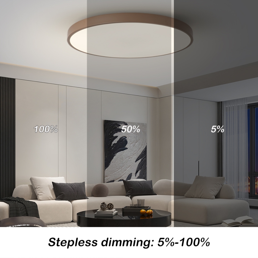 Brilagi - himmennettävä LED-valaisin POOL SMART LED/100W/230V, halkaisija 80 cm, 3000–6000 K, Wi‑Fi (Tuya) + kaukosäädin, ruskea