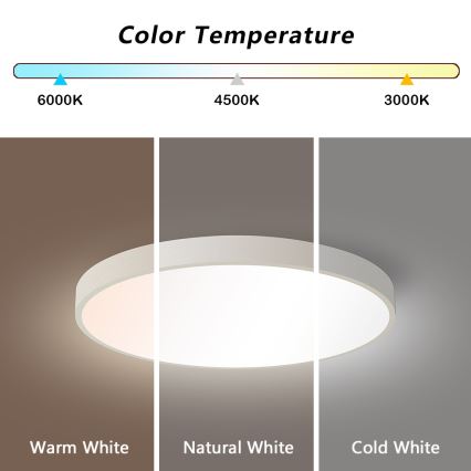 Brilagi - Himmennettävä LED-kattovalaisin POOL SMART LED/60W/230V 50 cm 3000-6000K Wi-Fi Tuya + kaukosäädin valkoinen
