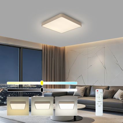 BRILAGI - LED-himmennettävä kattovalaisin POOL SQUARE LED/36W/230V 3000-6000K 40x40 cm beige + kaukosäädin