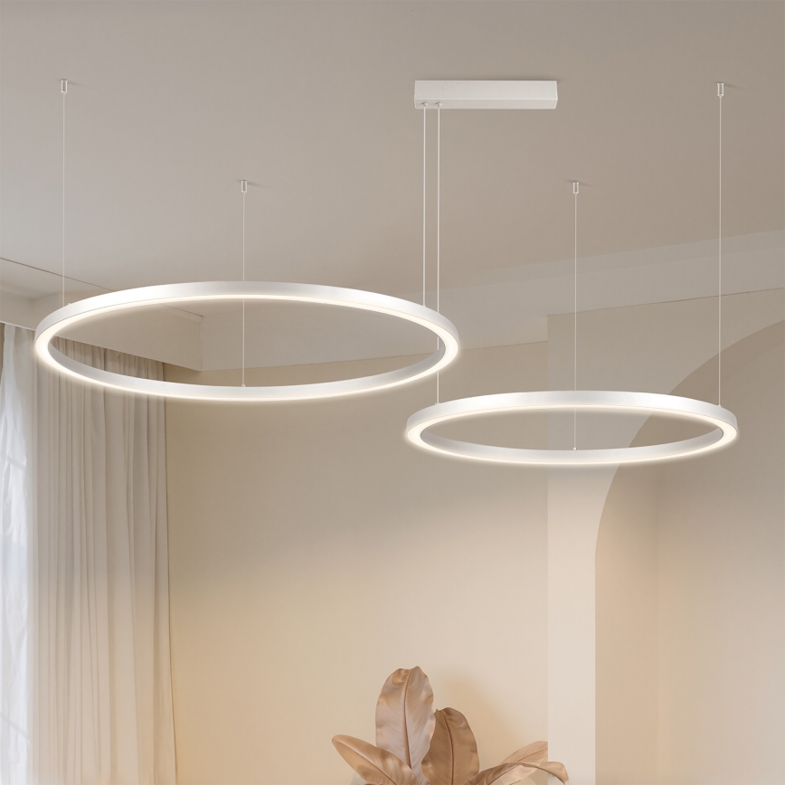 Brilagi - himmennettävä LED-riippuvalaisin kaapelilla PORTOFINO LED/98W/230V 3000–6000K hopea + kaukosäädin
