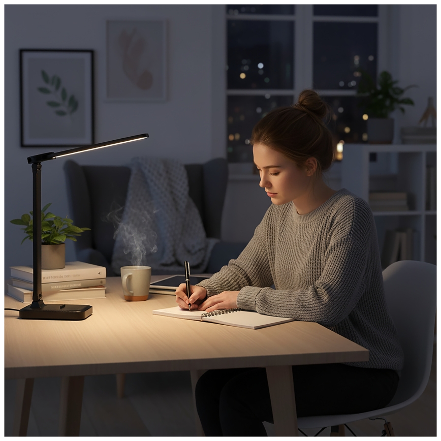 Brilagi - LED-himmennettävä pöytälamppu MODO DUO LED/8W/5V 3000/4000/6500K musta