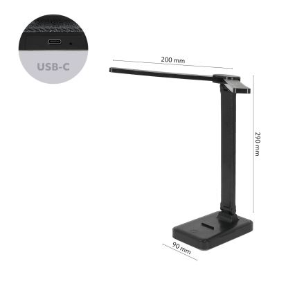 Brilagi - LED-himmennettävä pöytälamppu MODO DUO LED/8W/5V 3000/4000/6500K musta