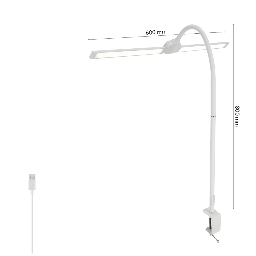 BRILAGI - LED himmennettävä pöytälamppu USB VARIO LED/14W/5V 3000-6000K valkoinen