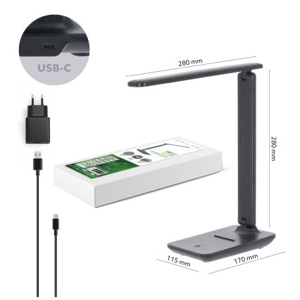 Brilagi - Himmennettävä LED-pöytälamppu VARIO LED/7W/230V 3000/4000/6500K antrasiitti