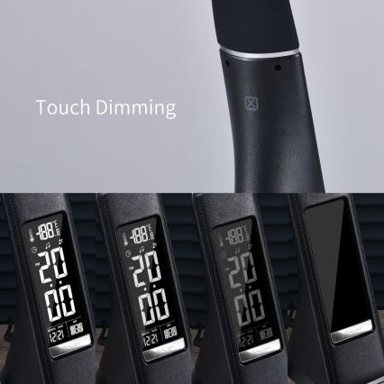 Brilagi - LED Himmennettävä pöytävalaisin näytöllä PELLE LED/7W/230V musta