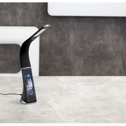 Brilagi - LED Himmennettävä pöytävalaisin näytöllä PELLE LED/7W/230V musta