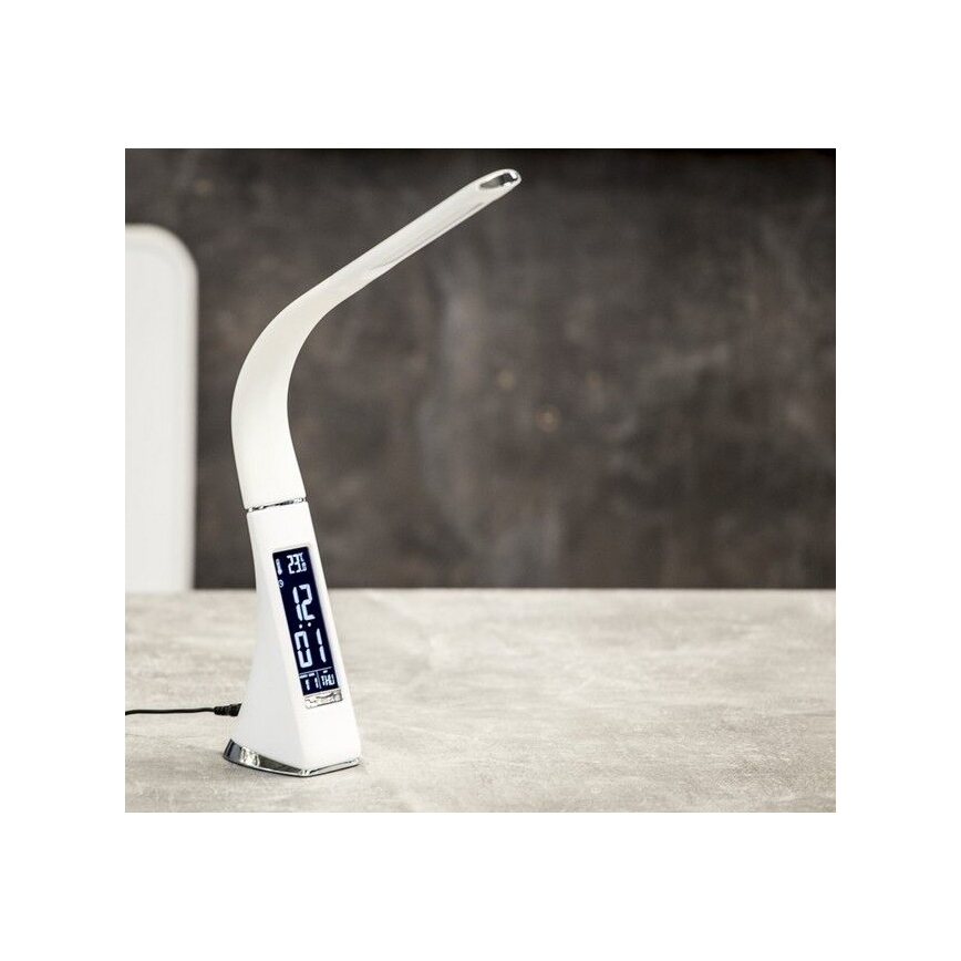 Brilagi - LED Himmennettävä pöytävalaisin näytöllä PELLE LED/7W/230V valkoinen