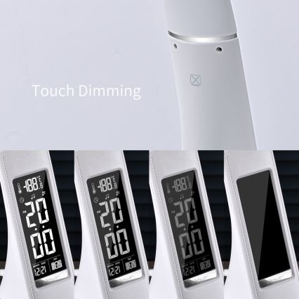 Brilagi - LED Himmennettävä pöytävalaisin näytöllä PELLE LED/7W/230V valkoinen