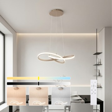 Brilagi - LED himmennettävä riippuvalaisin INFINITY vaijerilla LED/55W/230V 3000-6000K 50x50 cm beige + kaukosäädin