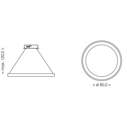 BRILAGI - LED Himennettävä riippuvalaisin vaijerilla FALCON II LED/108W/230V 3000-6500K Ø 80 cm beige + kaukosäädin