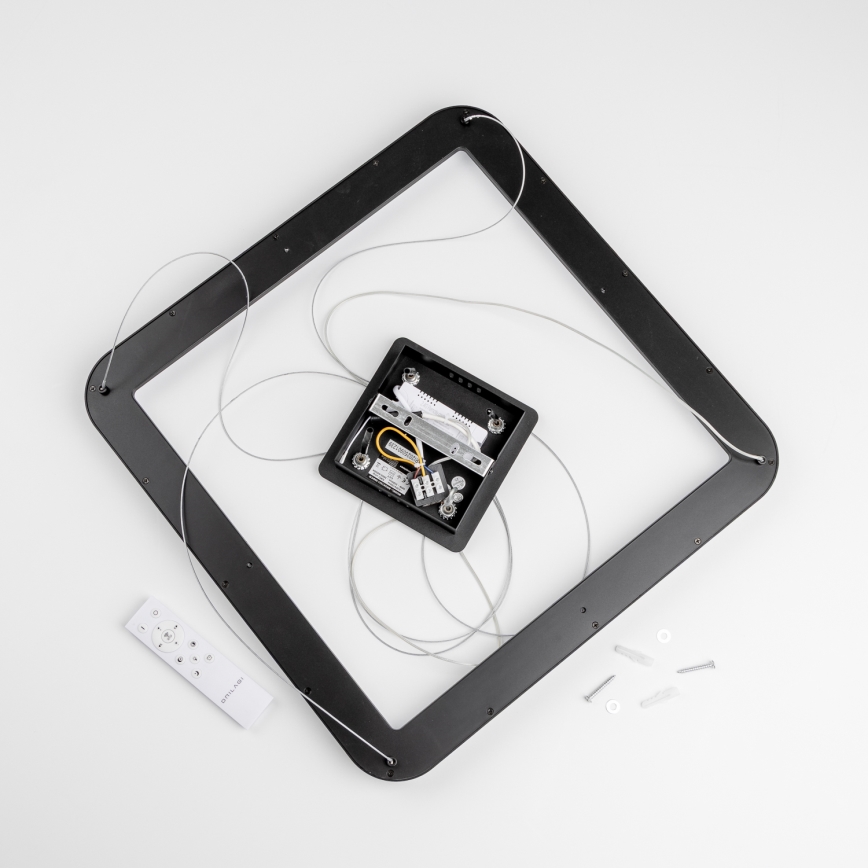 Brilagi - himmennettävä riippuvalaisin vaijerilla FALCON SLIM LED/50W/230V 3000-6500K 50x50 cm musta + kaukosäädin