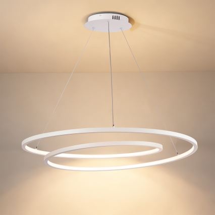 Brilagi - LED-himmennettävä riippuvalaisin vaijerilla TWISTER LED/105W/230V 3000-6000K halkaisija 100 cm valkoinen + kaukosäädin