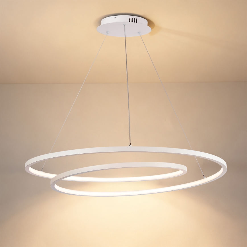 Brilagi - LED-himmennettävä riippuvalaisin vaijerilla TWISTER LED/105W/230V 3000-6000K halkaisija 100 cm valkoinen + kaukosäädin