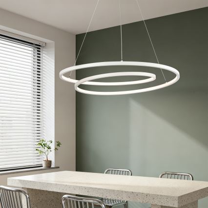 Brilagi - LED-himmennettävä riippuvalaisin vaijerilla TWISTER LED/105W/230V 3000-6000K halkaisija 100 cm valkoinen + kaukosäädin