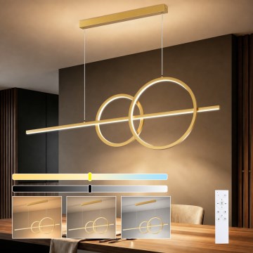 BRILAGI - LED-himmennettävä riippuvalaisin köydellä SIGNATURE LED/53W/230V 3000-6000K 120 cm kultainen + kaukosäädin