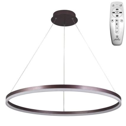 Brilagi - himmennettävä vaijerilla ripustettava LED-riippuvalaisin CIRCLE LED/55W/230V 3000-6500K Ø 80 cm ruskea + kaukosäädin