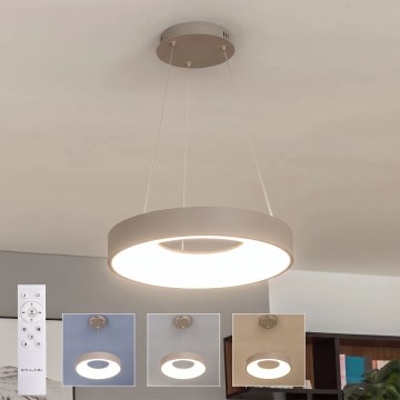BRILAGI - LED himmennettävä riippuvalaisin vaijerilla FALCON II LED/67W/230V 3000-6500K halkaisija 40 cm beige + kaukosäädin