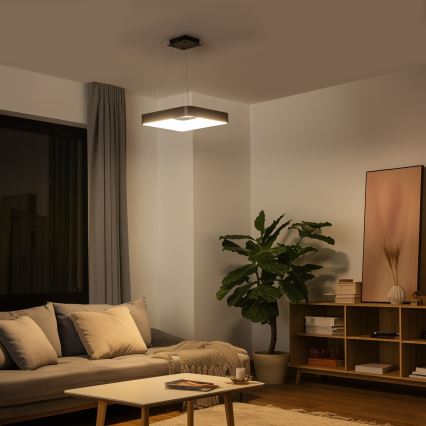 Brilagi - LED himmennettävä riippuvalaisin vaijerilla FALCON II LED/80W/230V 3000-6500K 40x40 cm musta + kaukosäädin