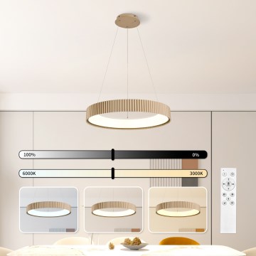 Brilagi - LED-himmennettävä riippuvalaisin vaijerilla FALCON MODERN LED/54W/230V 3000-6500K Ø 60 cm beige + kaukosäädin