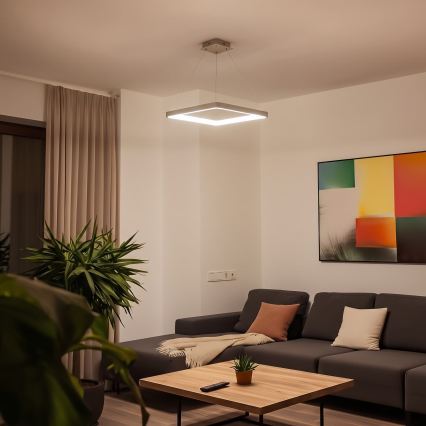 BRILAGI - LED himmennettävä riippuvalaisin vaijerilla FALCON SLIM LED/50W/230V 3000-6500K 50x50 cm beige + kaukosäädin
