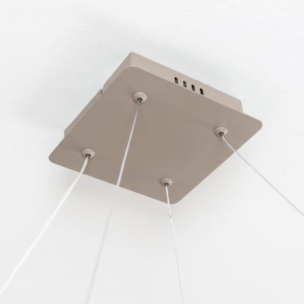 BRILAGI - LED himmennettävä riippuvalaisin vaijerilla FALCON SLIM LED/50W/230V 3000-6500K 50x50 cm beige + kaukosäädin
