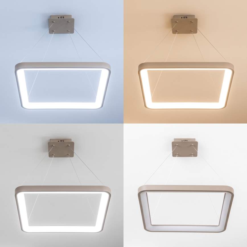 BRILAGI - LED himmennettävä riippuvalaisin vaijerilla FALCON SLIM LED/50W/230V 3000-6500K 50x50 cm beige + kaukosäädin