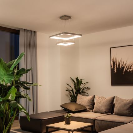 BRILAGI - LED himmennettävä riippuvalaisin kaapelilla FALCON SLIM LED/78W/230V 3000-6500K 50x50 cm beige + kaukosäädin