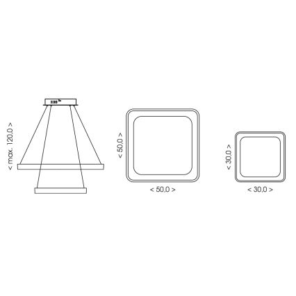 BRILAGI - LED himmennettävä riippuvalaisin kaapelilla FALCON SLIM LED/78W/230V 3000-6500K 50x50 cm beige + kaukosäädin