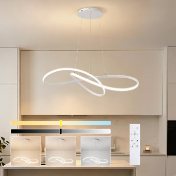 Brilagi - LED-himmennettävä riippuvalaisin vaijerilla INFINITY LED/80W/230V 3000-6000K 80x80 cm valkoinen + kaukosäädin