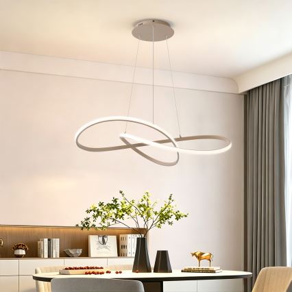 BRILAGI - INFINITY himmennettävä LED-riippuvalaisin vaijerilla LED/80W/230V 3000–6000K 80x80 cm beige + kaukosäädin