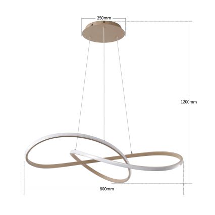 Brilagi - INFINITY himmennettävä LED-riippuvalaisin vaijerilla LED/80W/230V 3000–6000K 80x80 cm beige + kaukosäädin